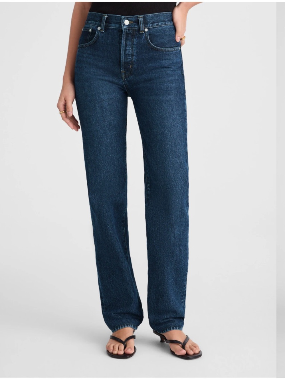 Madewell The Longline Straight Jeans High Rise Dark Wash Size 27 NWT